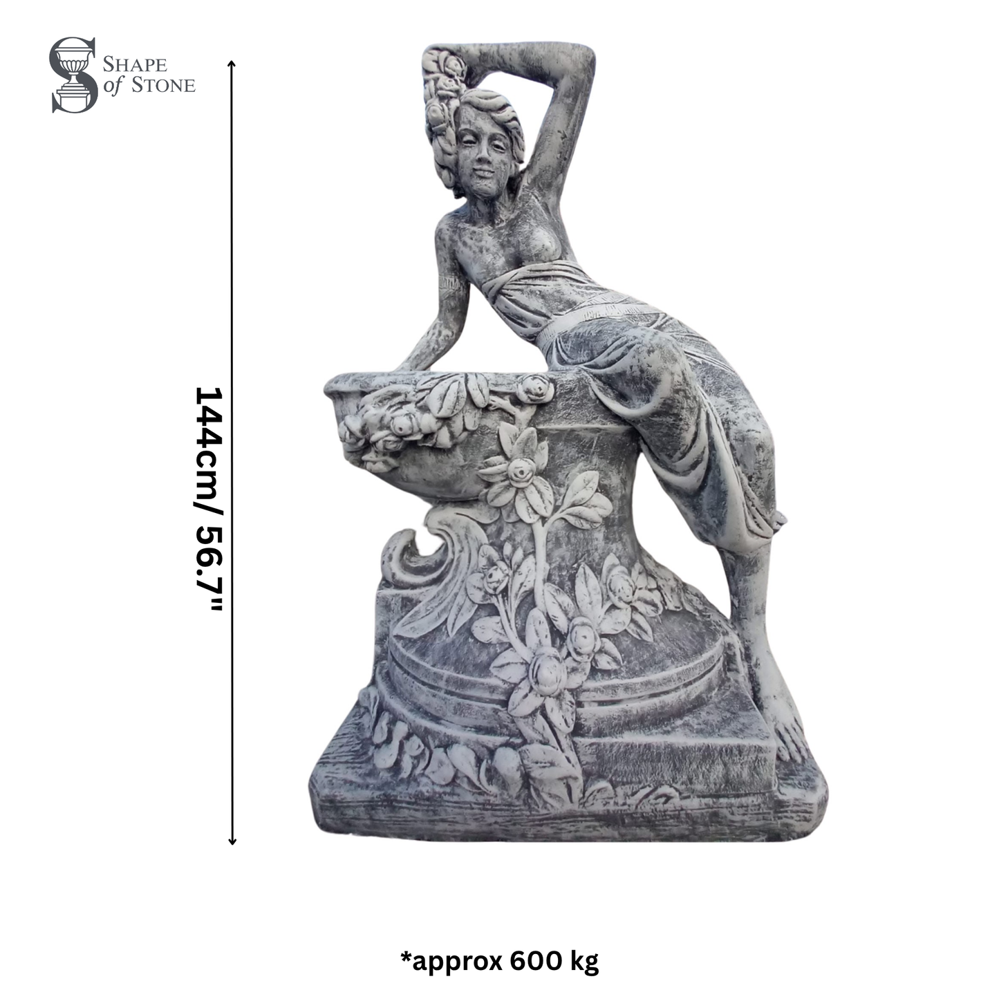 Luxury Lady Planter Statue – Grand Stone Garden Centrepiece