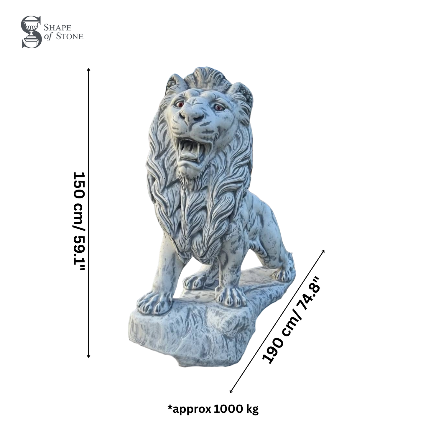Majestic Lion Statue – Reconstituted Stone Garden Ornament