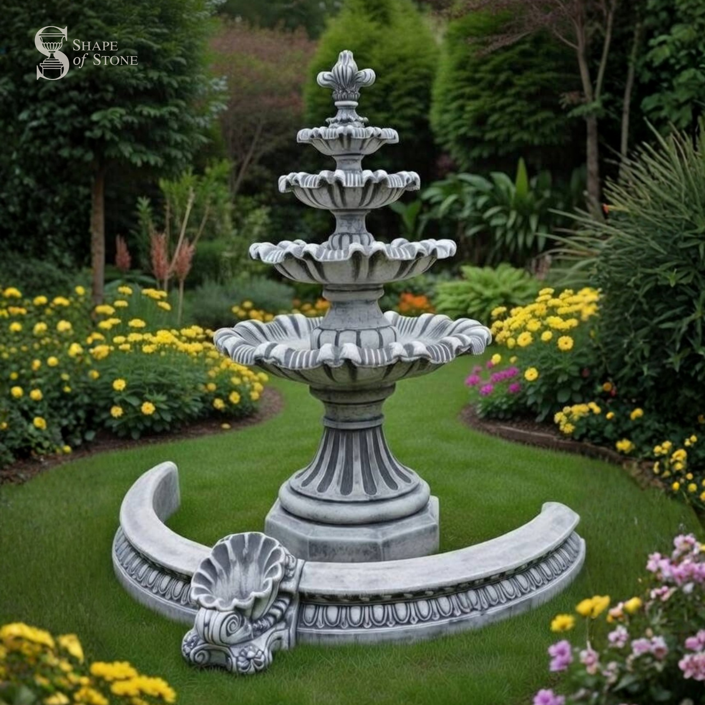 Premium Multi-Tier Stone Fountain – Statement Garden Feature