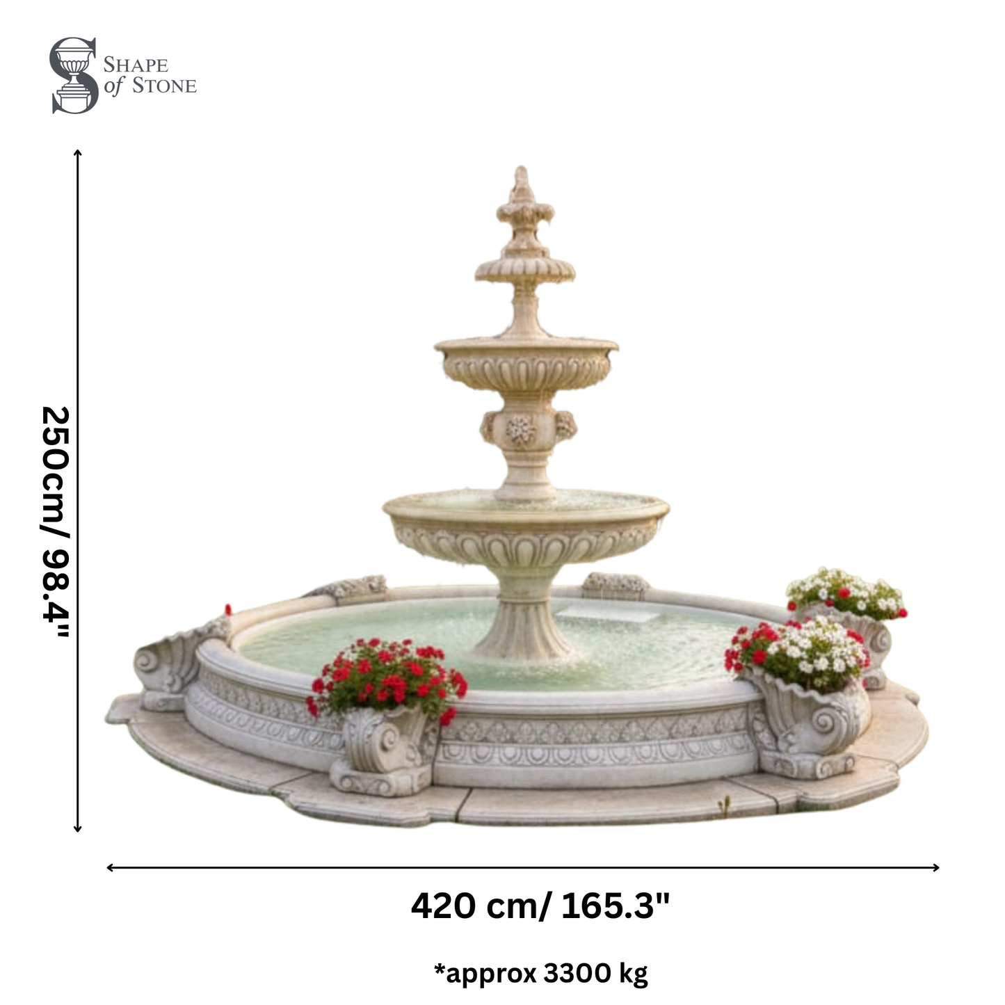 Grand Tiered Fountain – Luxury Reconstituted Stone Water Feature
