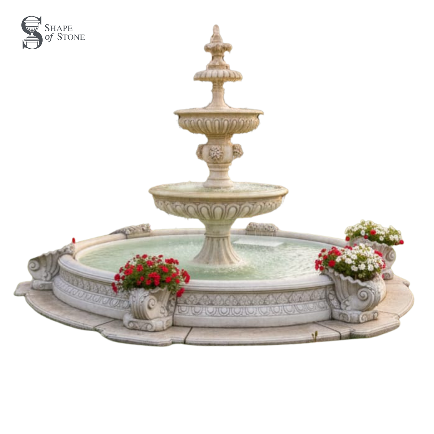 Grand Tiered Fountain – Luxury Reconstituted Stone Water Feature