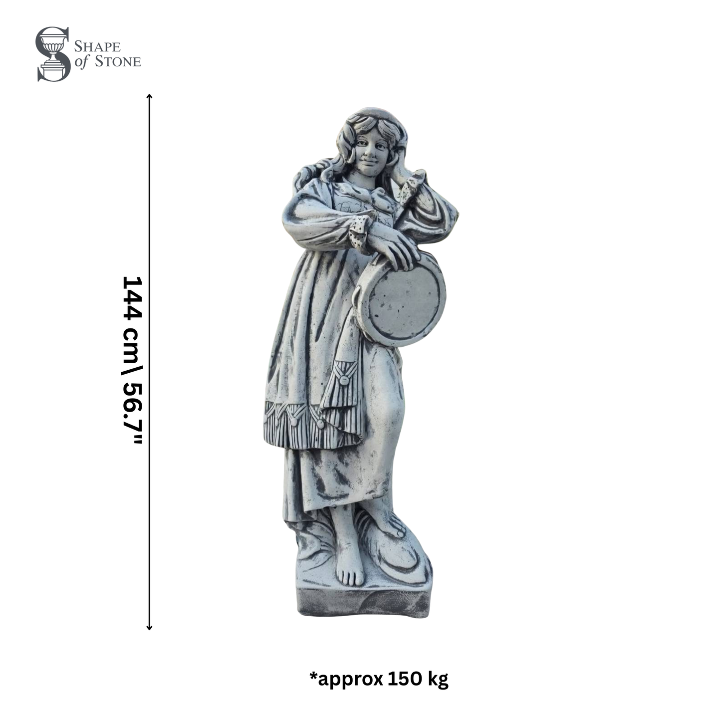 Classical Musician Female Statue – Reconstituted Stone Garden Ornament